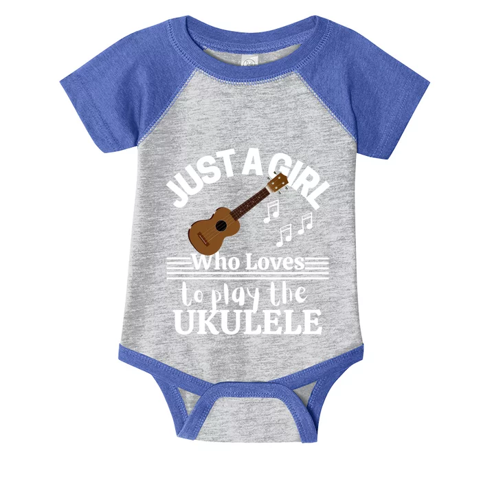 Just A Who Loves To Play The Ukulele Funny Gift Ukulele Players Meaningful Gift Infant Baby Jersey Bodysuit