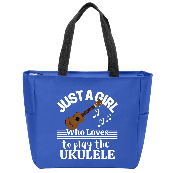 Just A Who Loves To Play The Ukulele Funny Gift Ukulele Players Meaningful Gift Zip Tote Bag