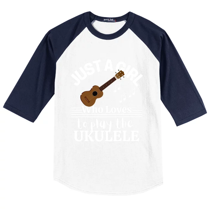 Just A Who Loves To Play The Ukulele Funny Gift Ukulele Players Meaningful Gift Baseball Sleeve Shirt