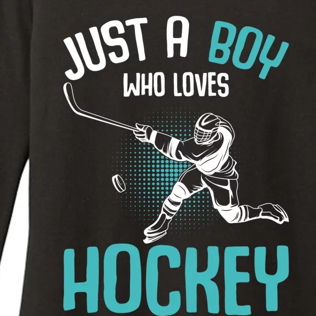 Just A Who Loves Hockey Player Ice Hockey Gift Womens CVC Long Sleeve Shirt