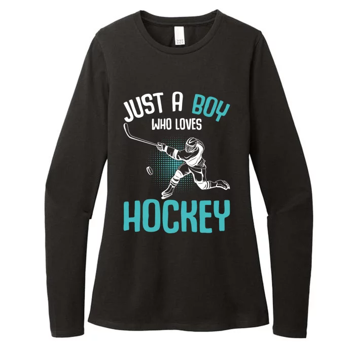 Just A Who Loves Hockey Player Ice Hockey Gift Womens CVC Long Sleeve Shirt