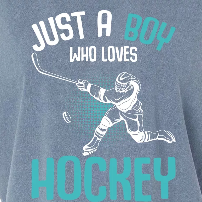 Just A Who Loves Hockey Player Ice Hockey Gift Garment-Dyed Women's Muscle Tee