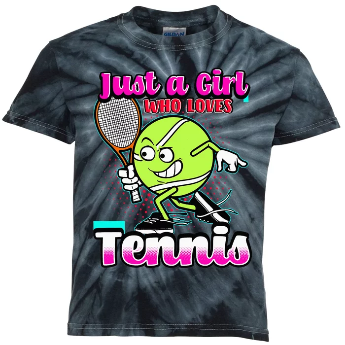 Just A  Who Loves Tennis Kids Tie-Dye T-Shirt