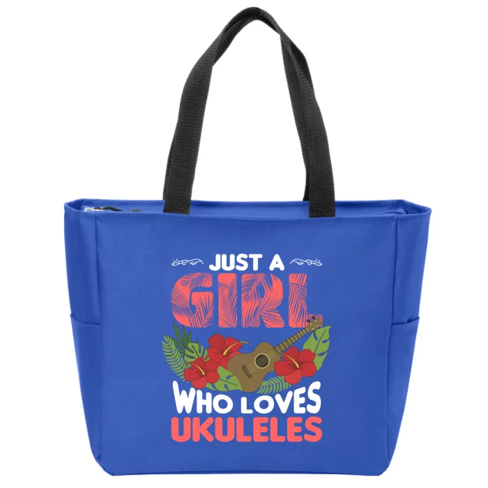 Just A Who Loves To Play The Ukulele Funny Music Quotes Funny Gift Zip Tote Bag