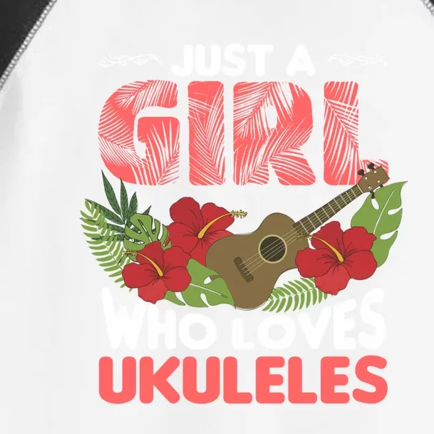 Just A Who Loves To Play The Ukulele Funny Music Quotes Funny Gift Toddler Fine Jersey T-Shirt