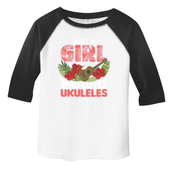 Just A Who Loves To Play The Ukulele Funny Music Quotes Funny Gift Toddler Fine Jersey T-Shirt