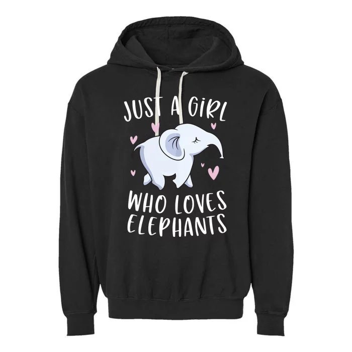 Just A Who Loves Elephants Funny Elephant Garment-Dyed Fleece Hoodie