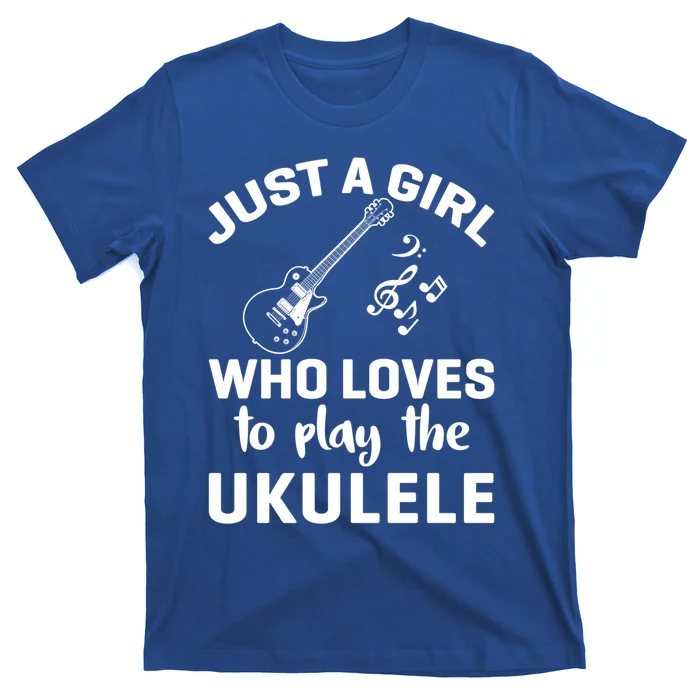 Just A Who Loves To Play The Ukulele Players Funny Gift T-Shirt