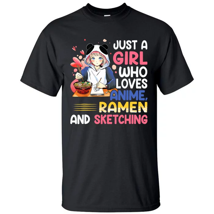 Just A Who Loves Anime Ra And Sketching Japan Anime Tall T-Shirt