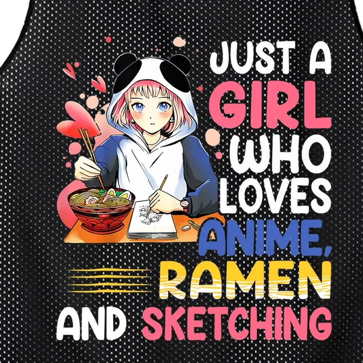 Just A Who Loves Anime Ra And Sketching Japan Anime Mesh Reversible Basketball Jersey Tank