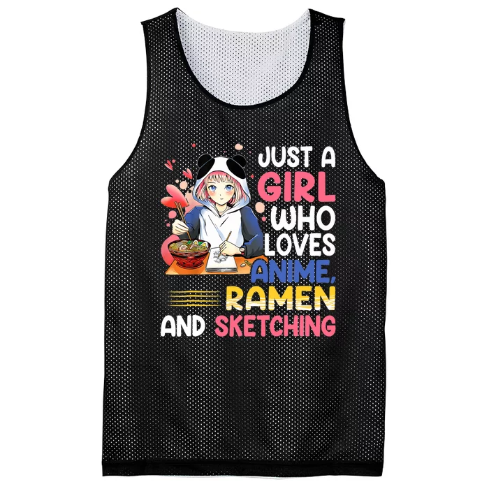 Just A Who Loves Anime Ra And Sketching Japan Anime Mesh Reversible Basketball Jersey Tank