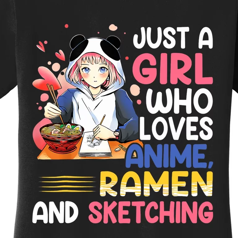 Just A Who Loves Anime Ra And Sketching Japan Anime Women's T-Shirt