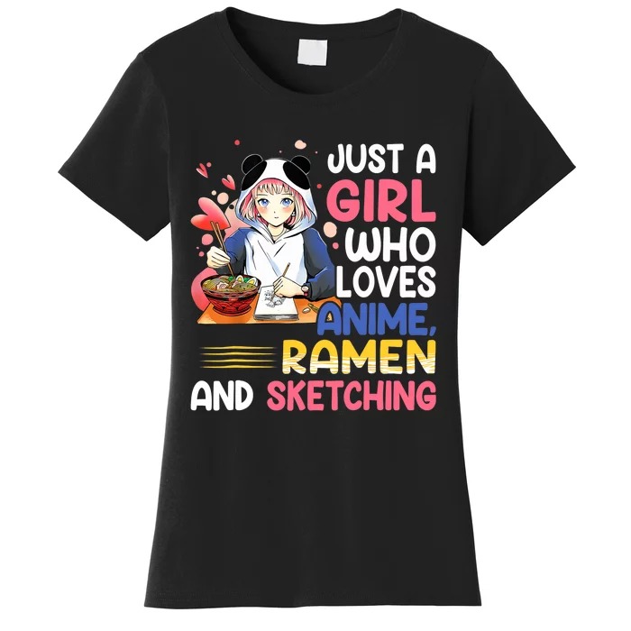 Just A Who Loves Anime Ra And Sketching Japan Anime Women's T-Shirt