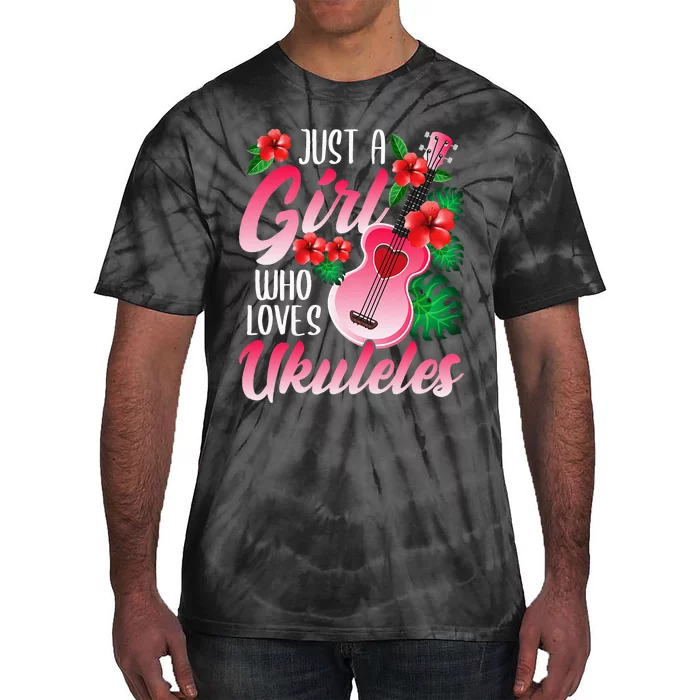 Just A  Who Loves Ukuleles Tie-Dye T-Shirt