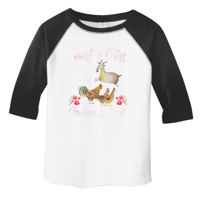 Just A Who Loves Gift Chickens Goats Gift Animal Farm Farmer Gift Toddler Fine Jersey T-Shirt