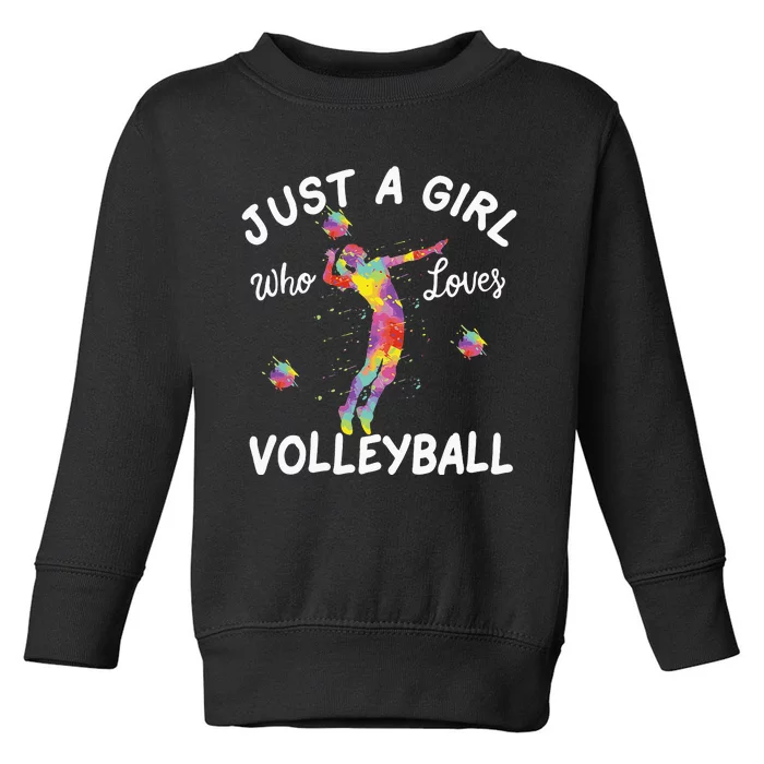 Just A  Who Loves Volleyball Toddler Sweatshirt