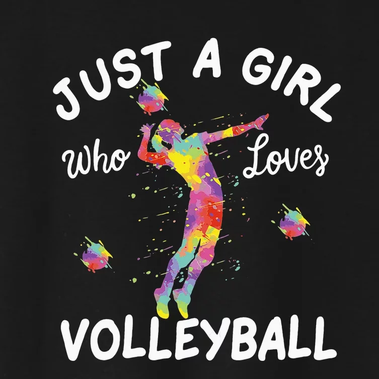 Just A  Who Loves Volleyball Women's Crop Top Tee