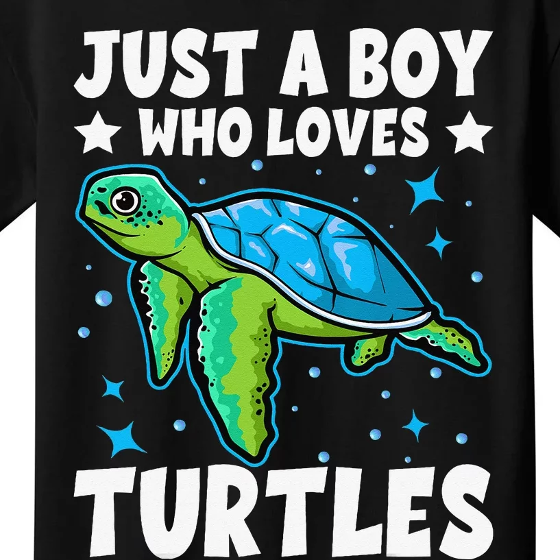 Just A Who Loves Turtles Lover Gifts Sea Ocean Turtle Kids T-Shirt