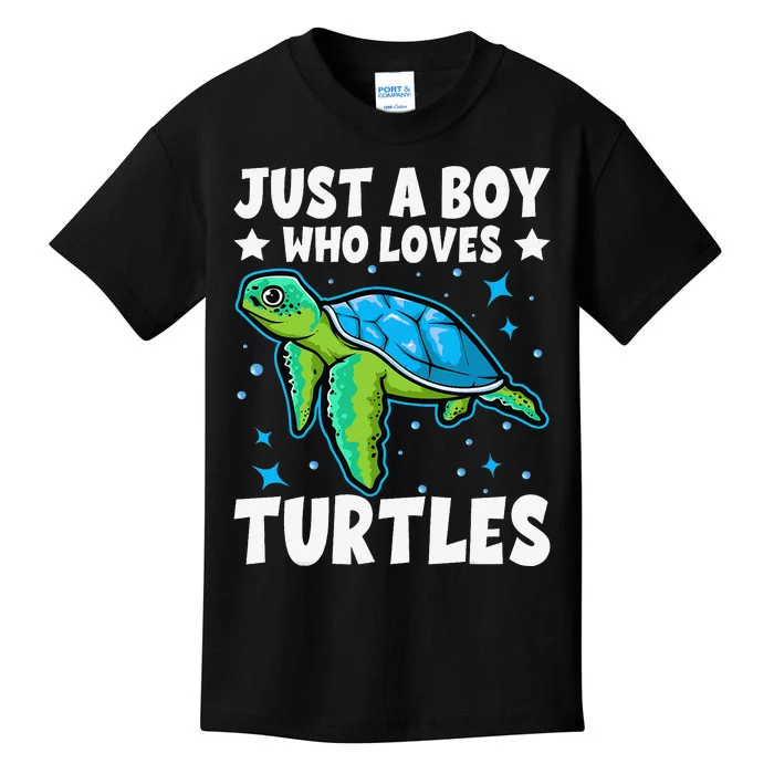 Just A Who Loves Turtles Lover Gifts Sea Ocean Turtle Kids T-Shirt