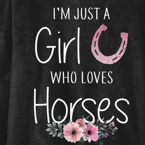 Just A  Who Loves Horses Horse Lover Cute Hooded Wearable Blanket