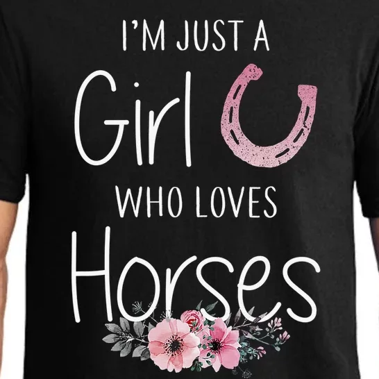 Just A  Who Loves Horses Horse Lover Cute Pajama Set