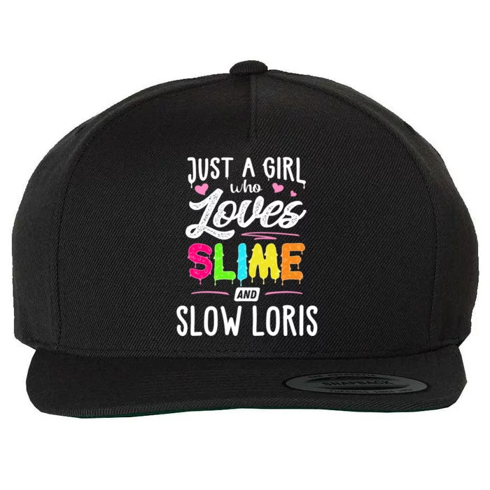 Just A Who Loves Slime And Slow Loris Gift Cute Gift Wool Snapback Cap