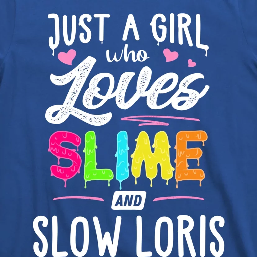 Just A Who Loves Slime And Slow Loris Gift Cute Gift T-Shirt