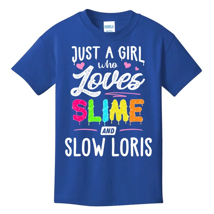 Just A Who Loves Slime And Slow Loris Gift Cute Gift Kids T-Shirt