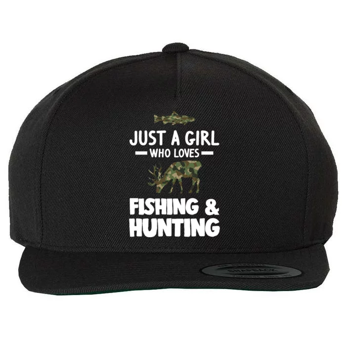 Just A Who Loves Fishing And Hunting Hunt Cool Gift Wool Snapback Cap