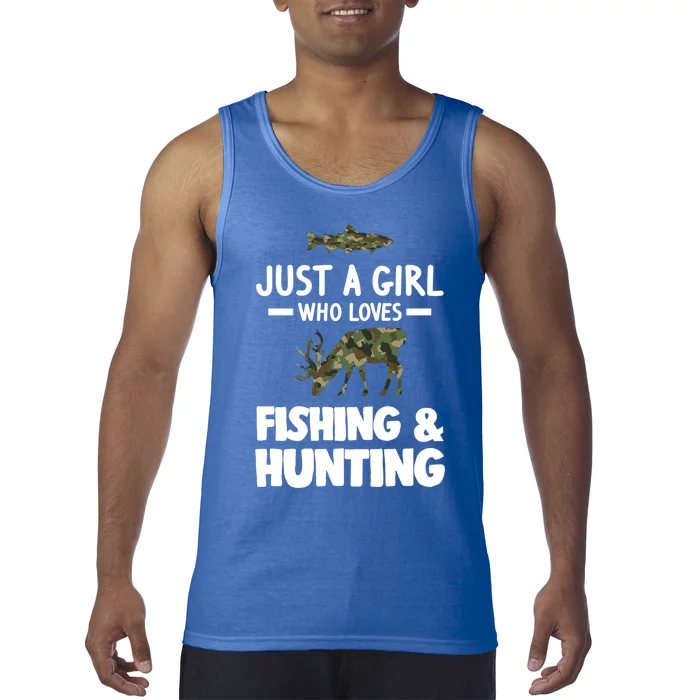 Just A Who Loves Fishing And Hunting Hunt Cool Gift Tank Top