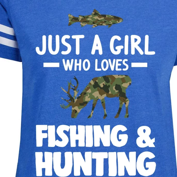 Just A Who Loves Fishing And Hunting Hunt Cool Gift Enza Ladies Jersey Football T-Shirt