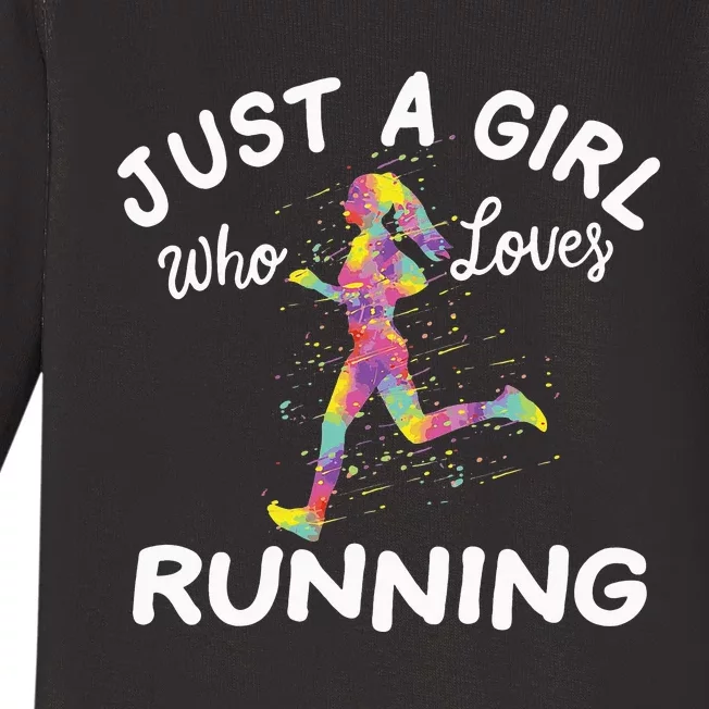 Just A Who Loves Running Baby Long Sleeve Bodysuit