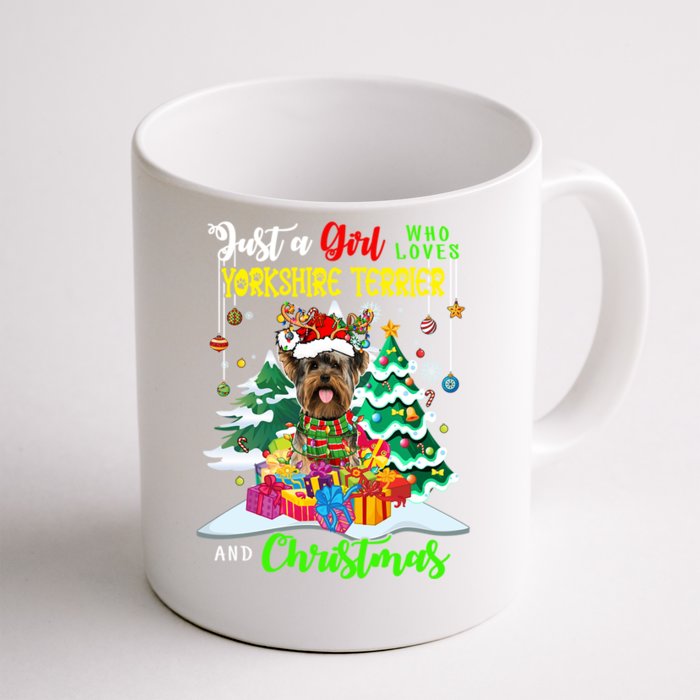 Just A Who Loves Yorkshire Terrier And Christmas Dog Great Gift Front & Back Coffee Mug