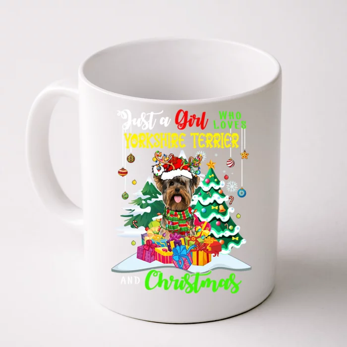 Just A Who Loves Yorkshire Terrier And Christmas Dog Great Gift Front & Back Coffee Mug