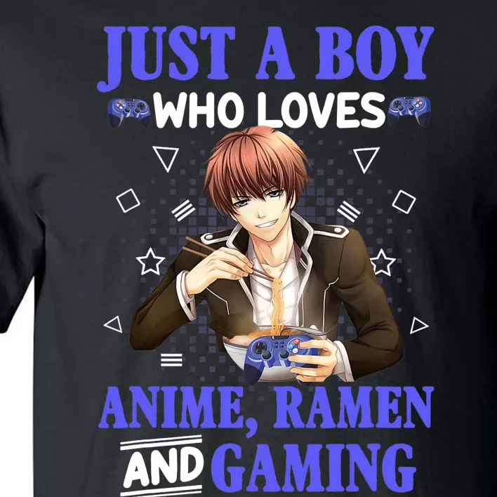 Just A Who Loves Anime Ra And Gaming Funny Boys Gamer Tall T-Shirt