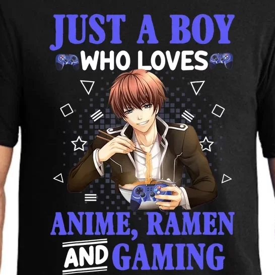 Just A Who Loves Anime Ra And Gaming Funny Boys Gamer Pajama Set