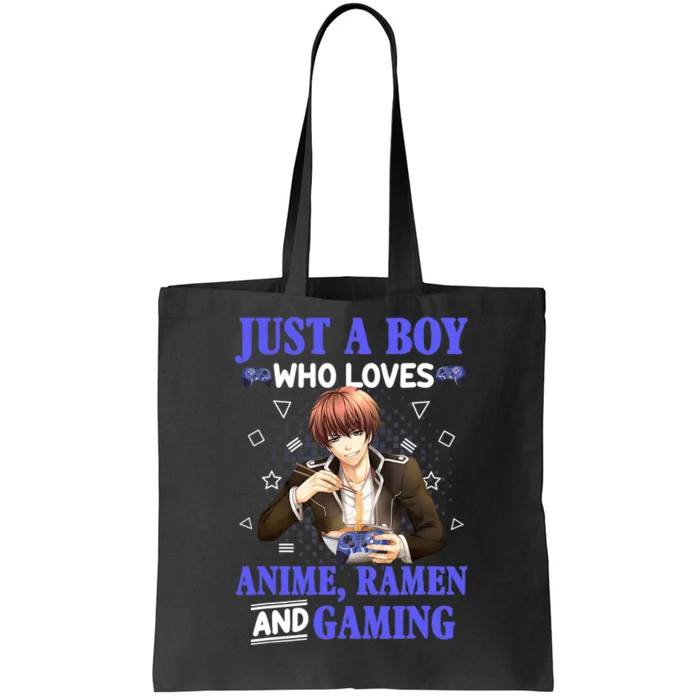 Just A Who Loves Anime Ra And Gaming Funny Boys Gamer Tote Bag