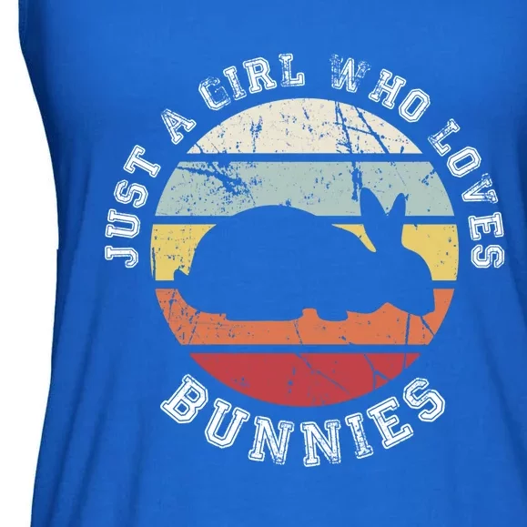 Just A Who Loves Bunnies Gift Bunny Meaningful Gift Ladies Essential Flowy Tank