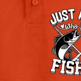 Just A Who Loves Fishing Funny Fisher Bass Fish Great Gift Dry Zone Grid Performance Polo