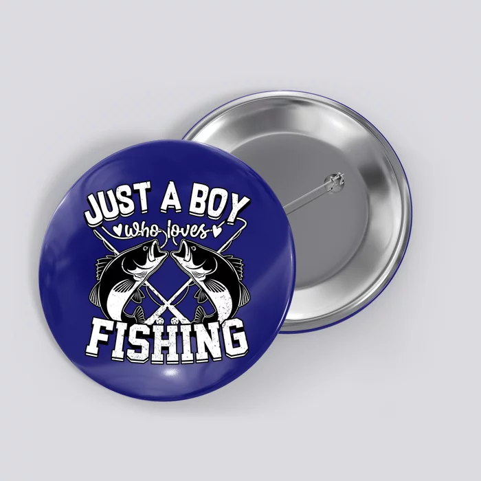 Just A Who Loves Fishing Funny Fisher Bass Fish Great Gift Button