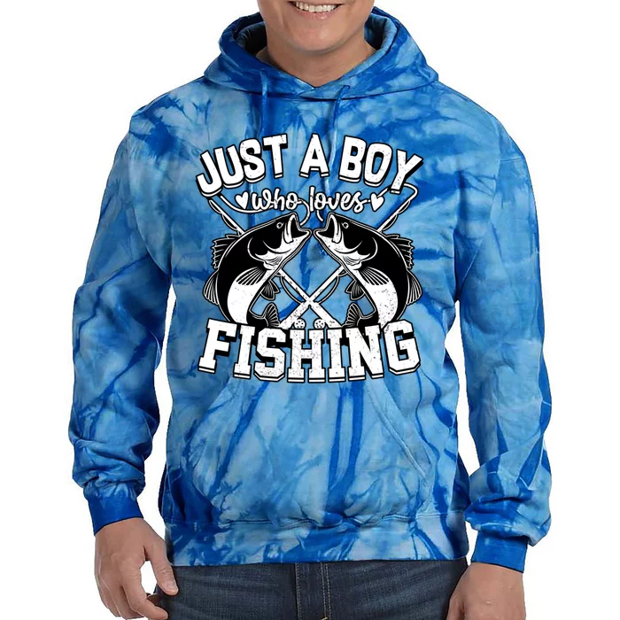 Just A Who Loves Fishing Funny Fisher Bass Fish Great Gift Tie Dye Hoodie