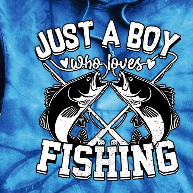 Just A Who Loves Fishing Funny Fisher Bass Fish Great Gift Tie Dye Hoodie