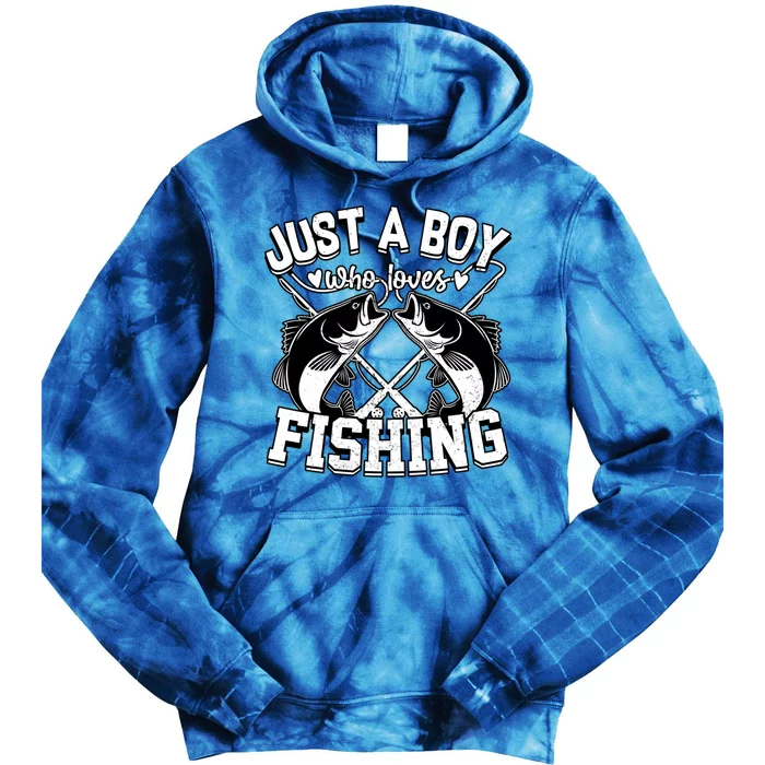 Just A Who Loves Fishing Funny Fisher Bass Fish Great Gift Tie Dye Hoodie