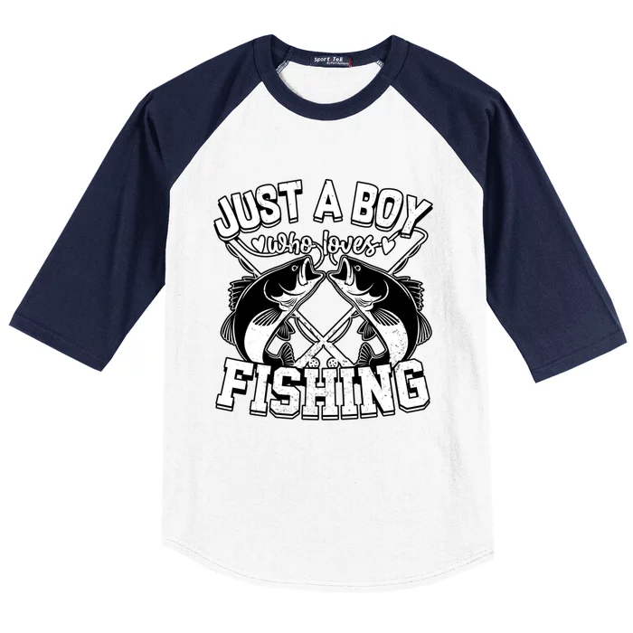 Just A Who Loves Fishing Funny Fisher Bass Fish Great Gift Baseball Sleeve Shirt