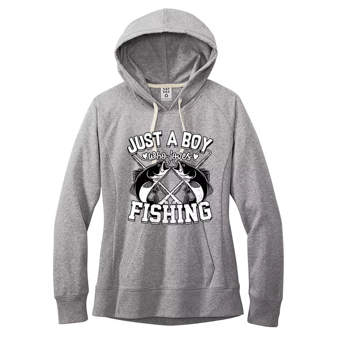 Just A Who Loves Fishing Funny Fisher Bass Fish Great Gift Women's Fleece Hoodie