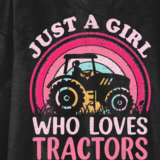 Just A  Who Loves Tractors Hooded Wearable Blanket