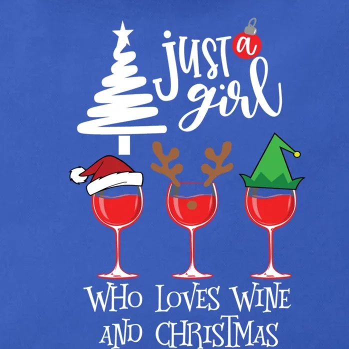 Just A Who Loves Wine And Christmas Gift Zip Tote Bag