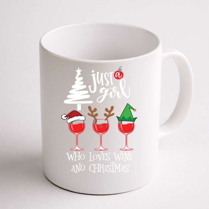 Just A Who Loves Wine And Christmas Gift Front & Back Coffee Mug