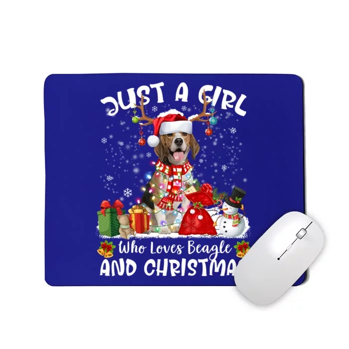 Just A Who Loves Beagles Christmas Gift Mousepad