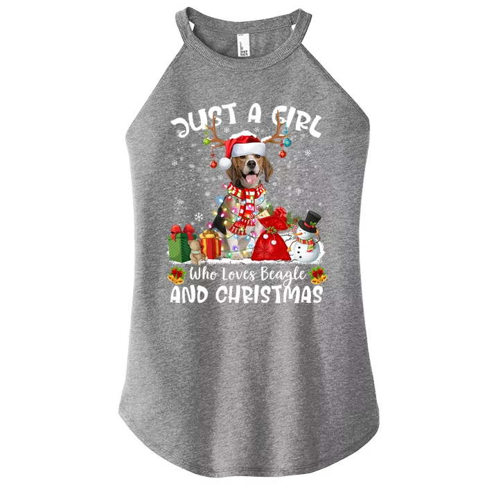 Just A Who Loves Beagles Christmas Gift Women’s Perfect Tri Rocker Tank